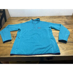 Patagonia Womens Medium Better Sweater Teal Marsupial Lightweight Snap Pullover